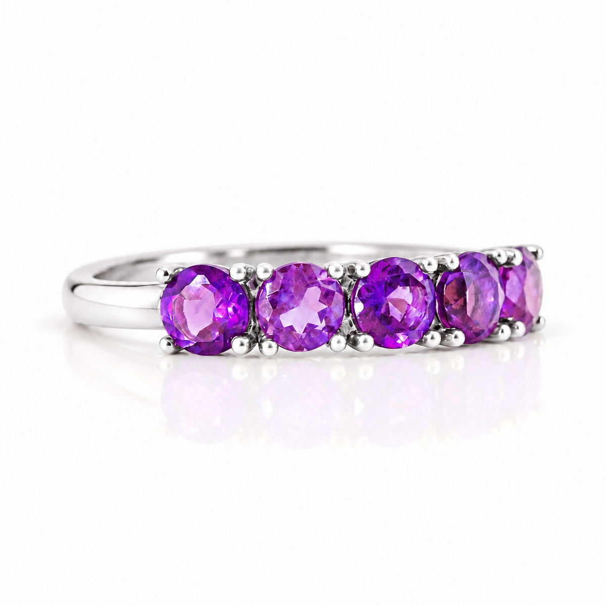 Annie, an Amethyst Half Eternity Ring - Victoria's Jewellery