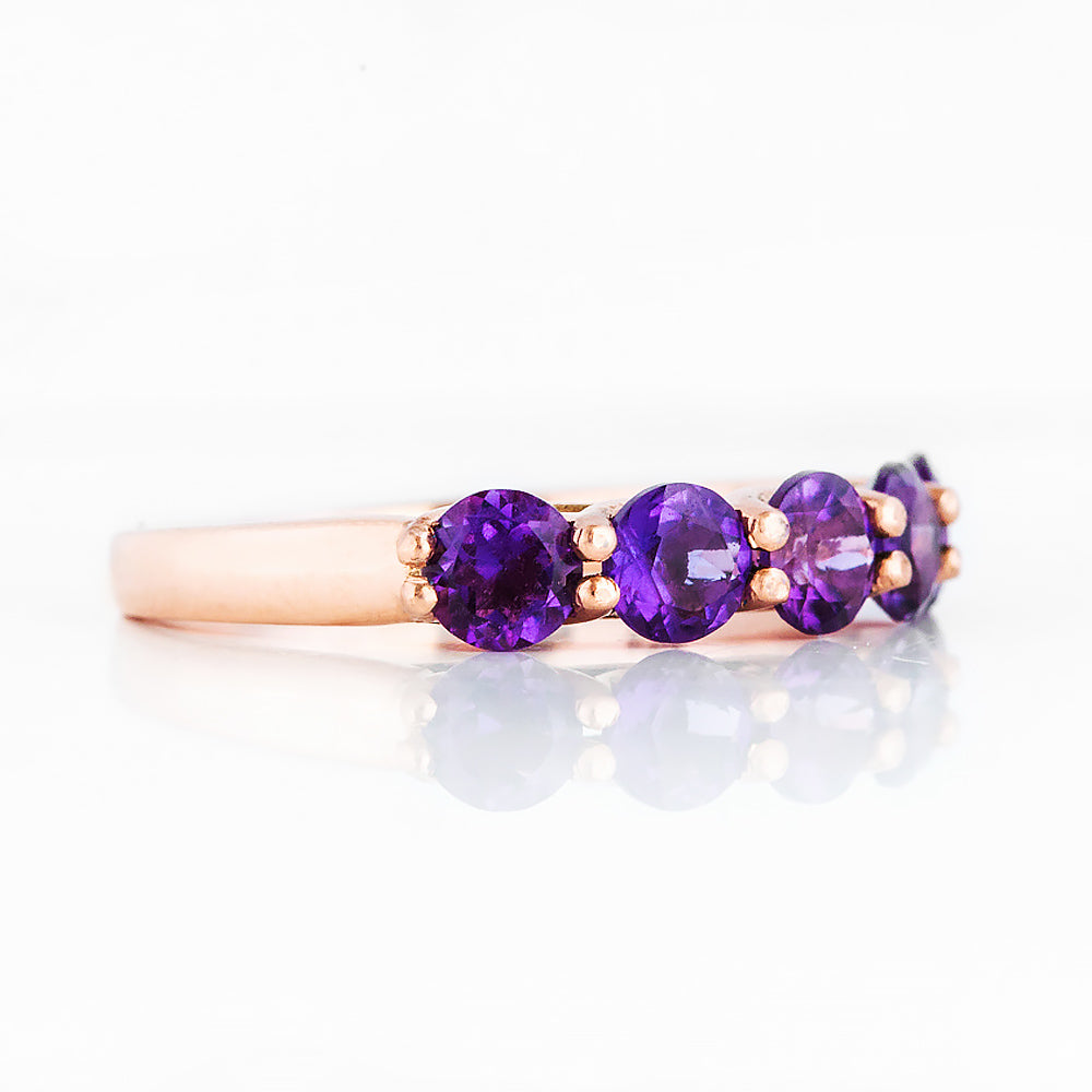 Danelle, an Amethyst Half Eternity Trellis Ring