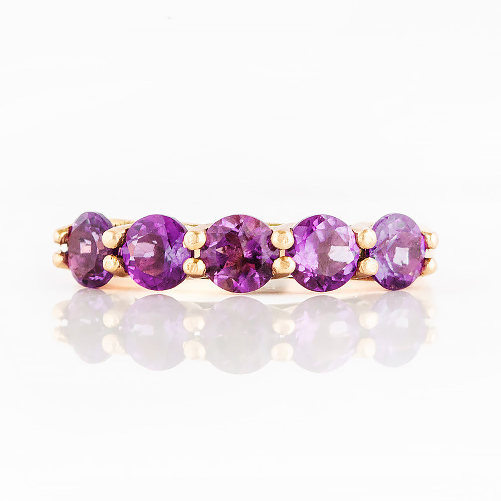 Danelle, an Amethyst Half Eternity Trellis Ring