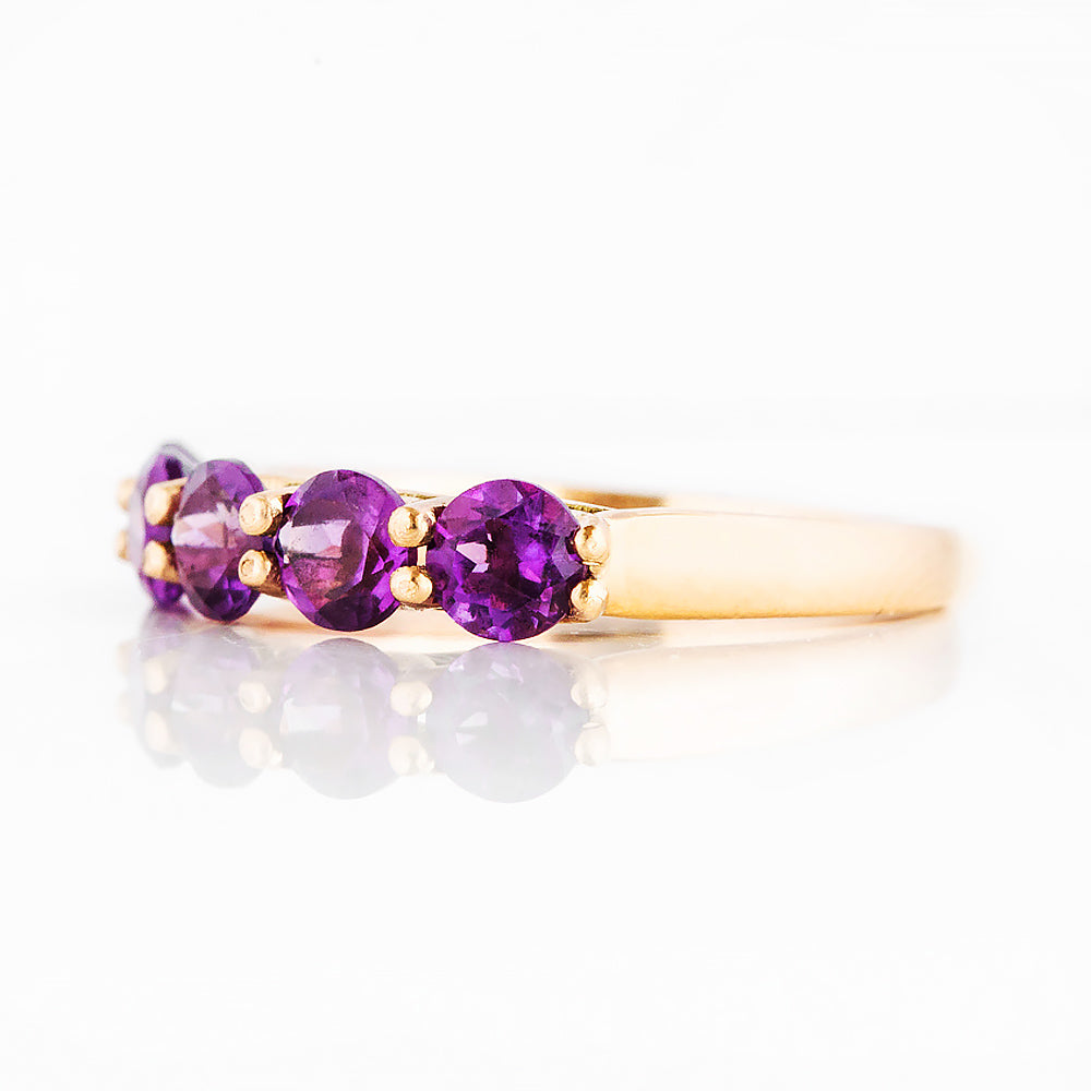 Danelle, an Amethyst Half Eternity Trellis Ring