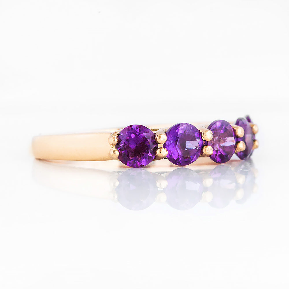 Danelle, an Amethyst Half Eternity Trellis Ring