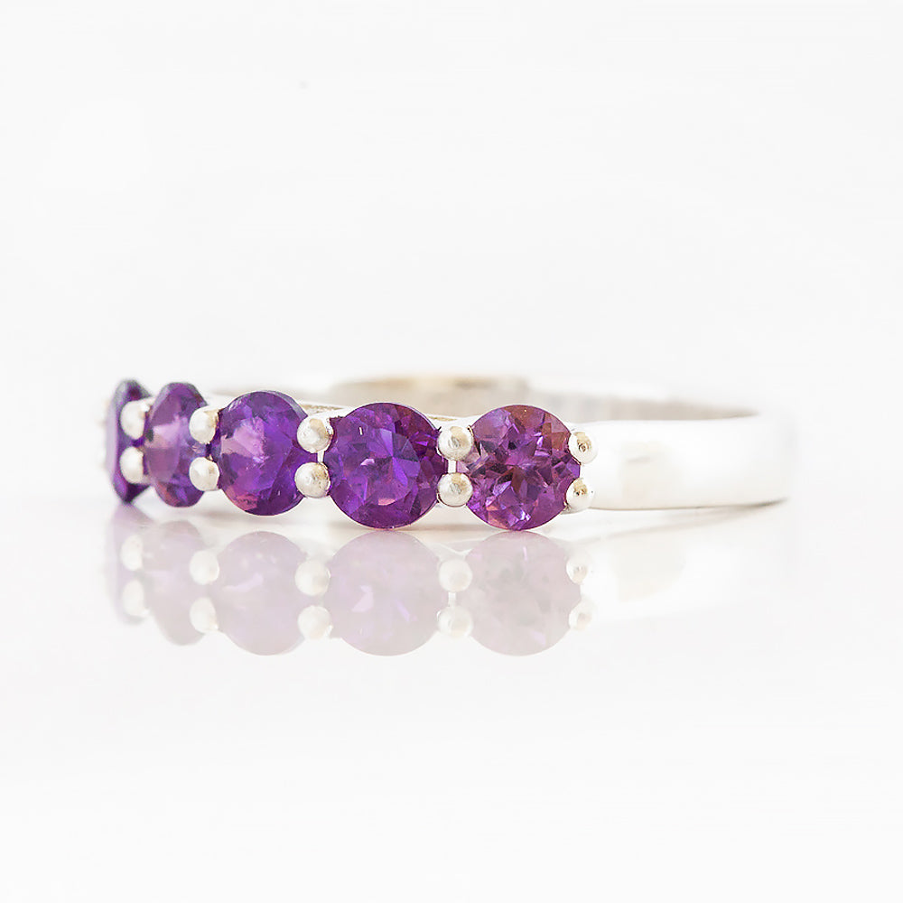 Danelle, an Amethyst Half Eternity Trellis Ring