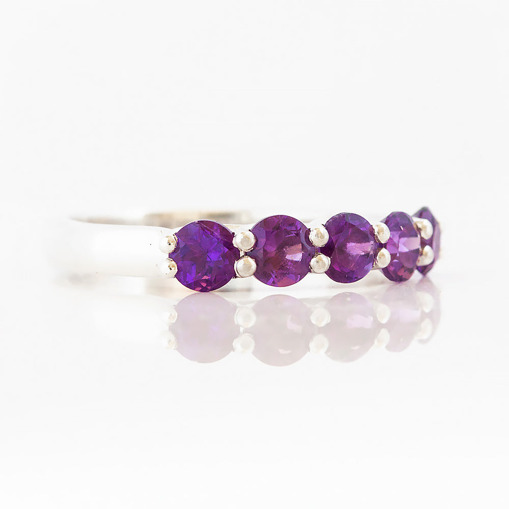 Danelle, an Amethyst Half Eternity Trellis Ring