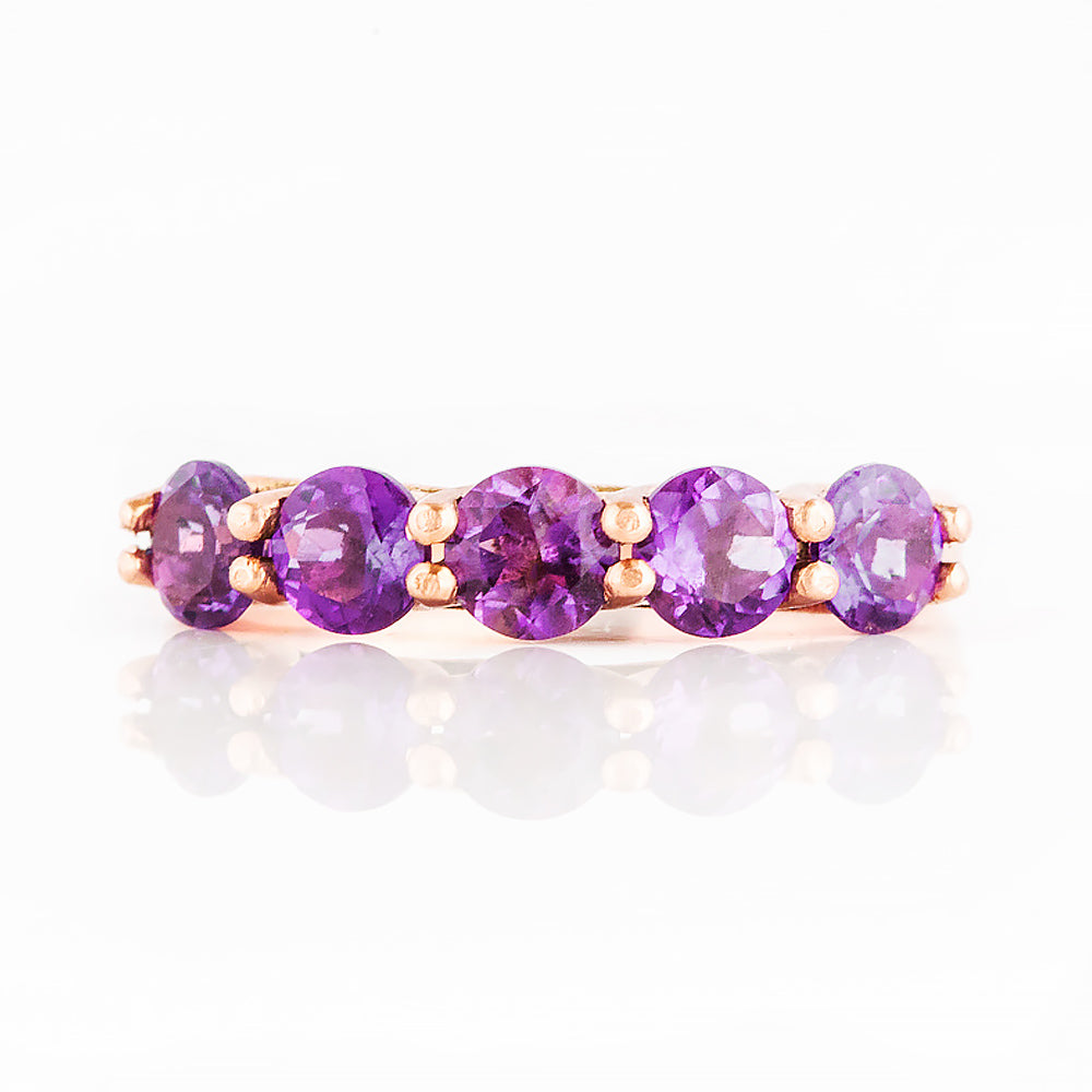 Danelle, an Amethyst Half Eternity Trellis Ring