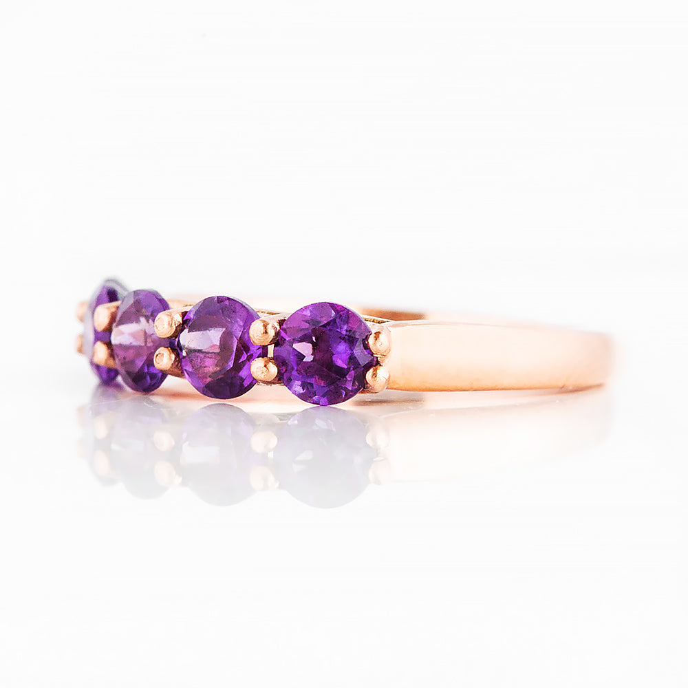 Danelle, an Amethyst Half Eternity Trellis Ring