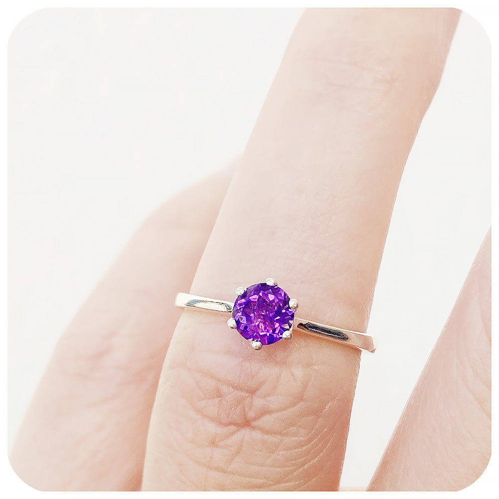 Tulip, a Six Claw Amethyst Ring