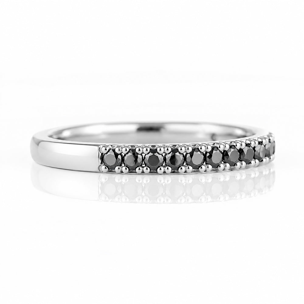 Emma, Black Diamond Half Eternity Ring - 1.5mm - Victoria's Jewellery