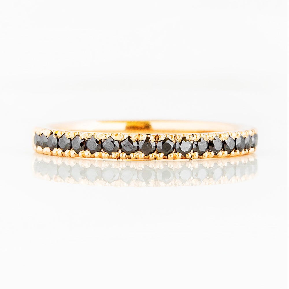 Emma, a Brilliant cut Black Moissanite Wedding Band