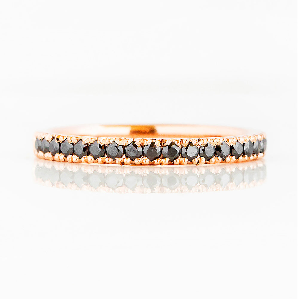 Emma, a Brilliant cut Black Moissanite Wedding Band