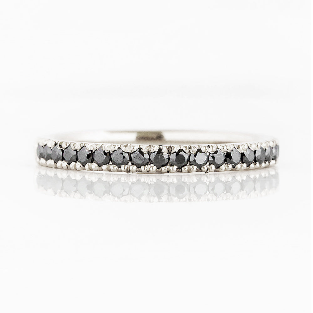Emma, a Brilliant cut Black Moissanite Wedding Band