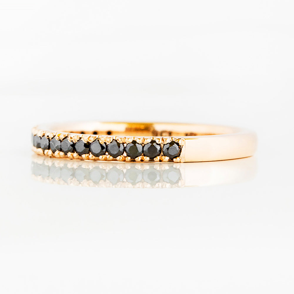 Emma, a Brilliant cut Black Moissanite Wedding Band