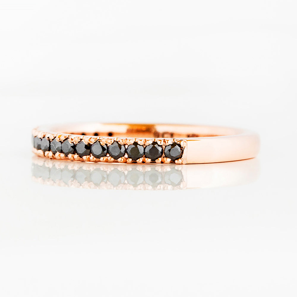 Emma, a Brilliant cut Black Moissanite Wedding Band