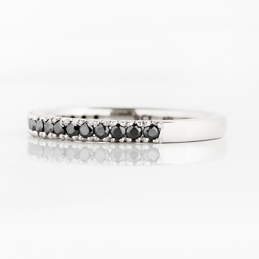 Emma, a Brilliant cut Black Moissanite Wedding Band