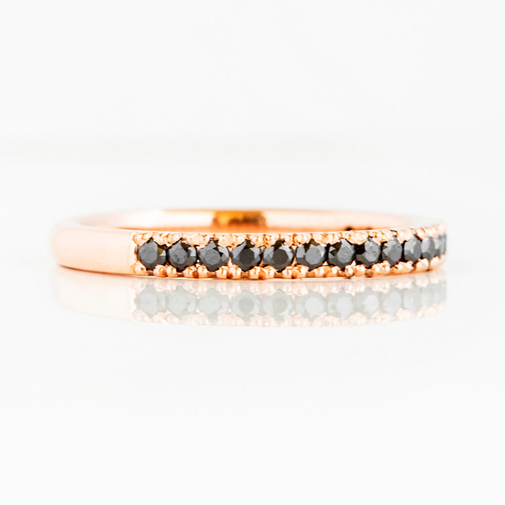 Emma, a Brilliant cut Black Moissanite Wedding Band