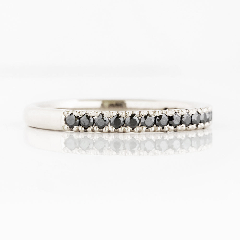 Emma, a Brilliant cut Black Moissanite Wedding Band