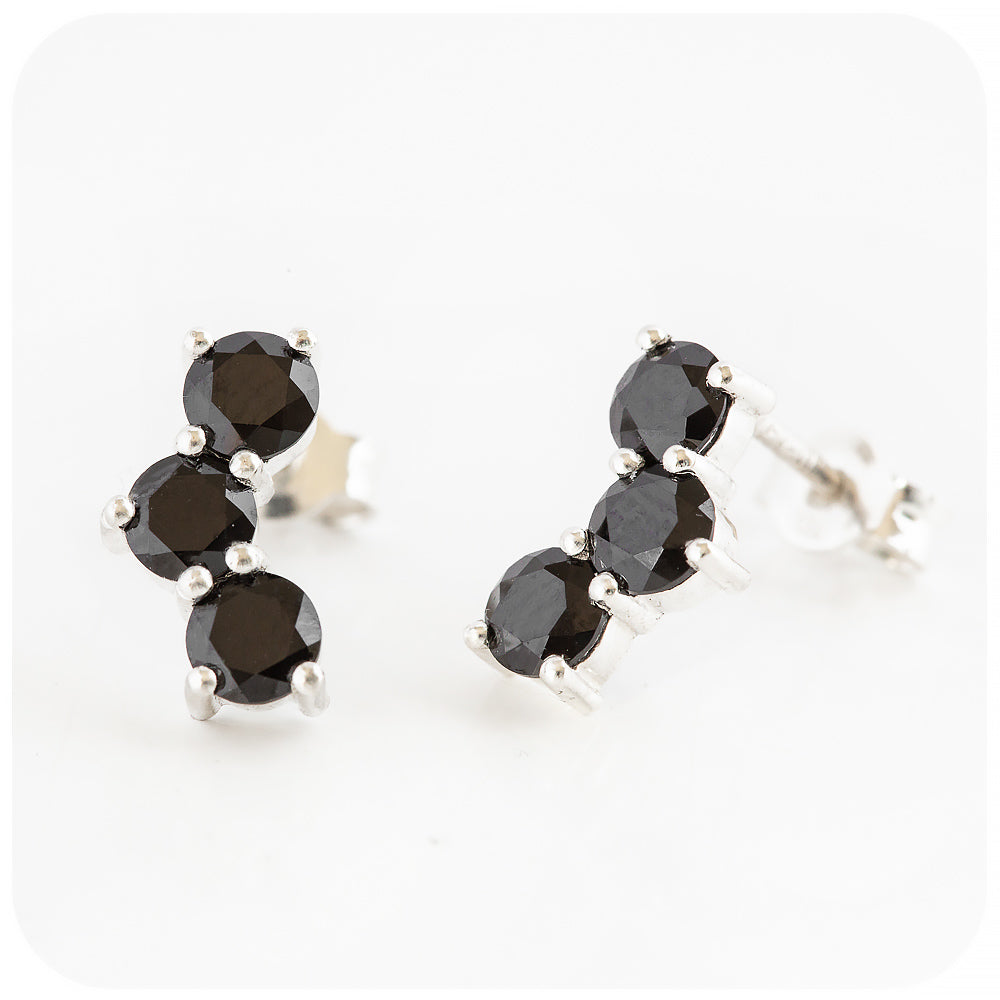 Laurel, Black Spinel Stud Earring