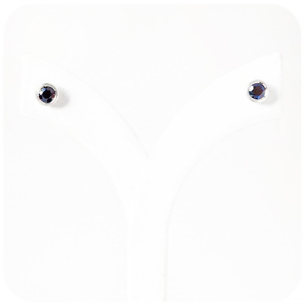 The Tube, Blue Sapphire Stud Earring