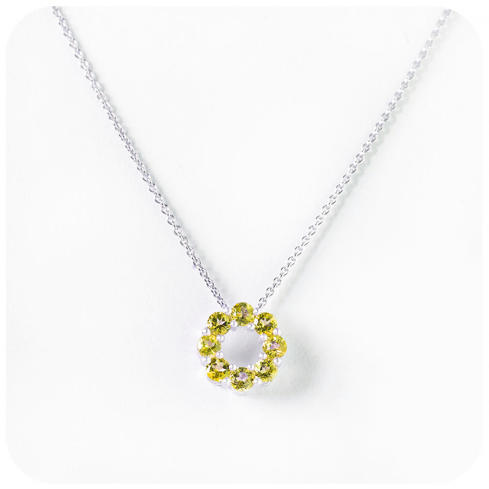 Round cut Citrine Circle of Life Pendant - November Birthstone - Victoria's Jewellery