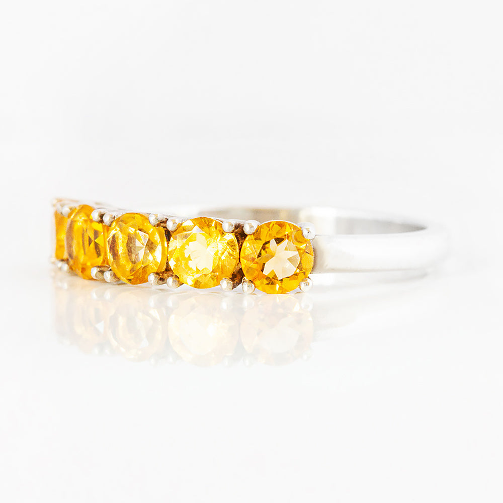 Round cut Citrine half eternity ring - Victoria's Jewellery