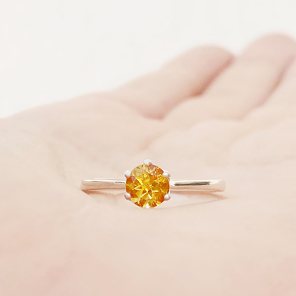 Tulip, a Six Claw Citrine Ring