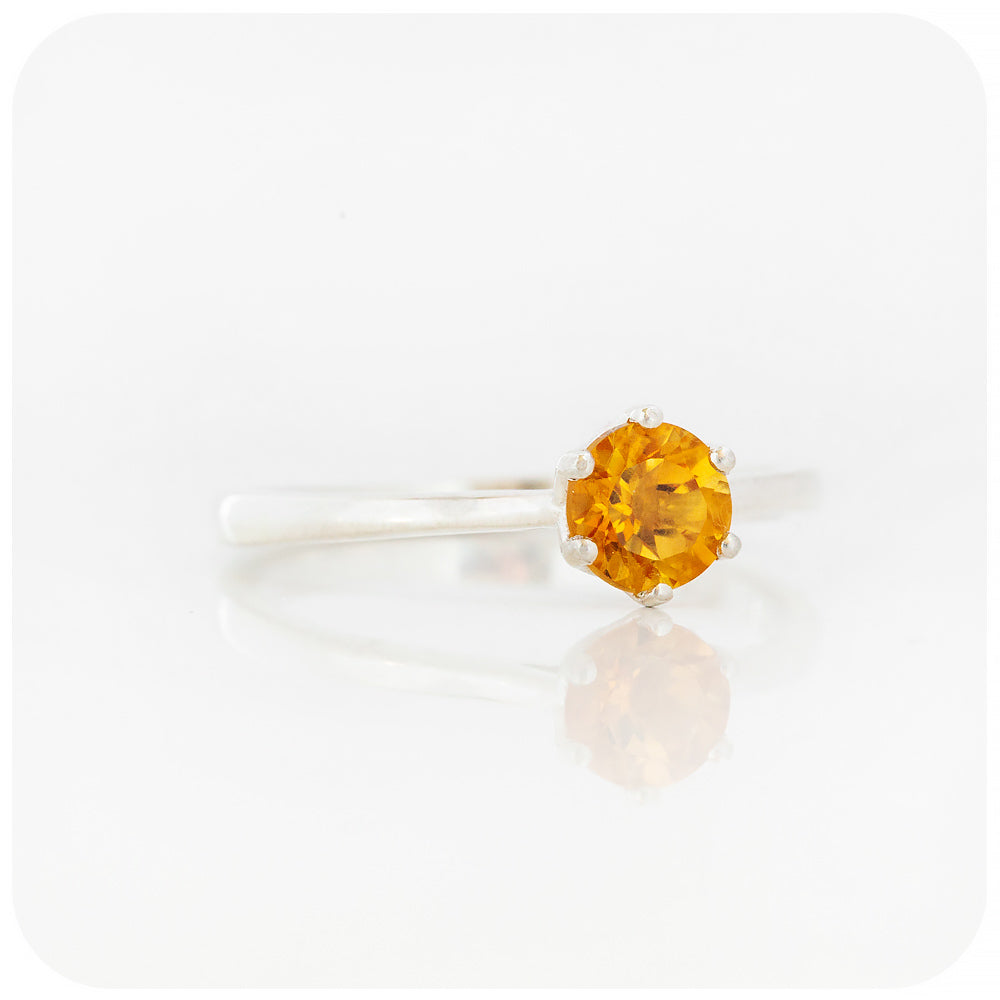 Tulip, a Six Claw Citrine Ring