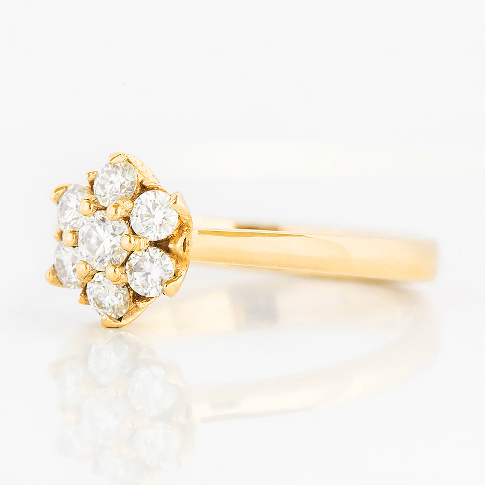 Alice, a Lab Diamond Cluster Ring
