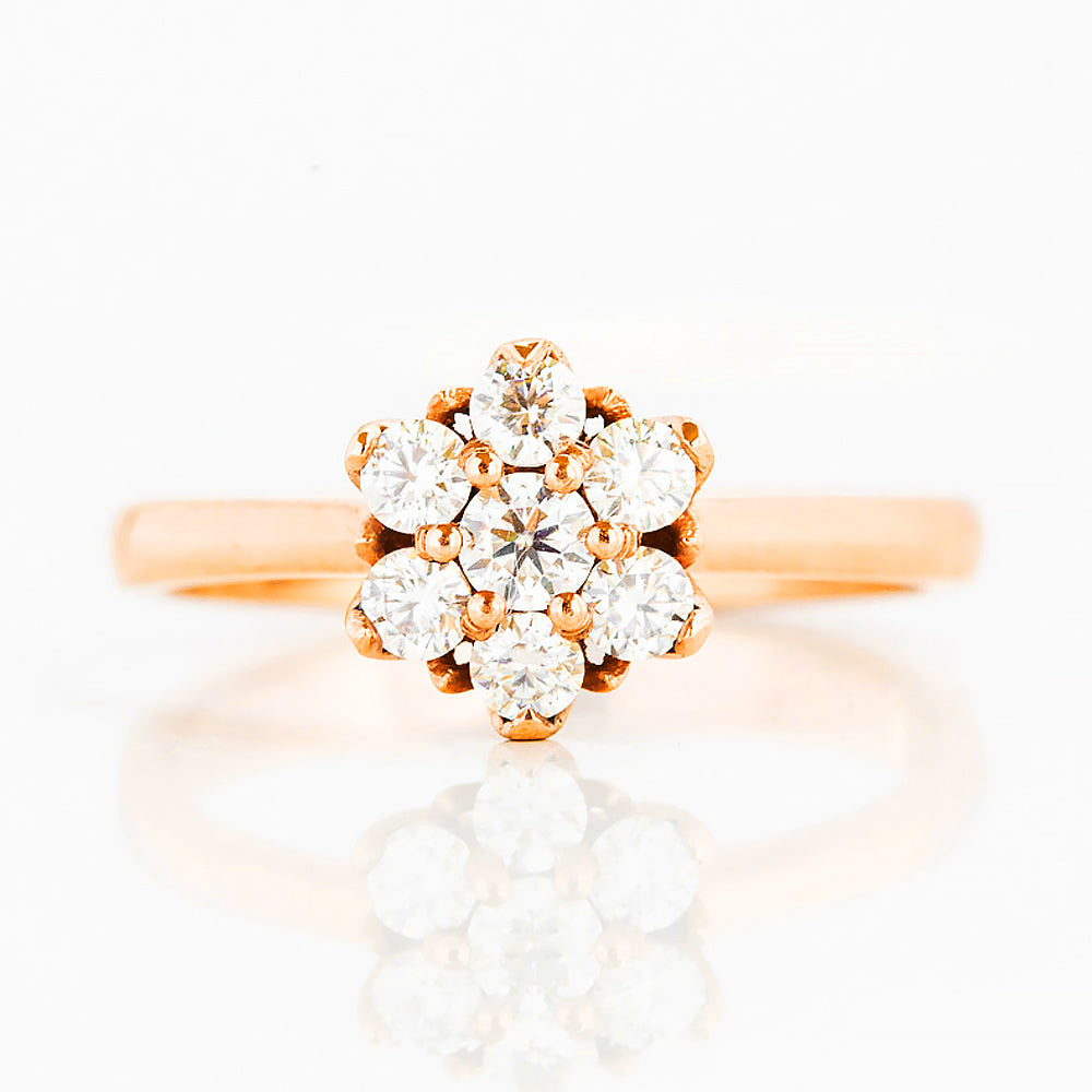 Alice, a Lab Diamond Cluster Ring