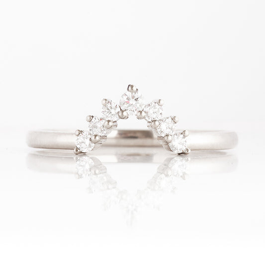 Round cut Lab Diamond Wedding Band in White Gold - Victoria's Jewellery