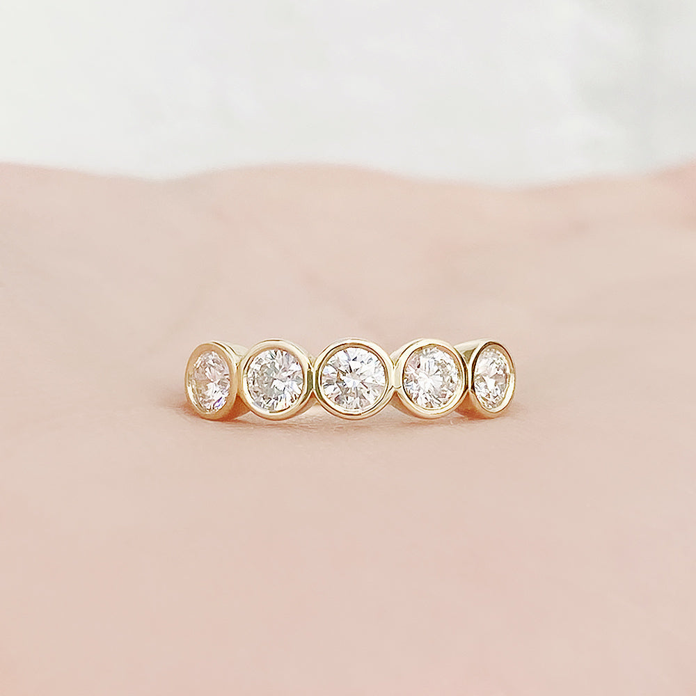 Violet, a Lab Diamond Bezel Set Half Eternity Ring