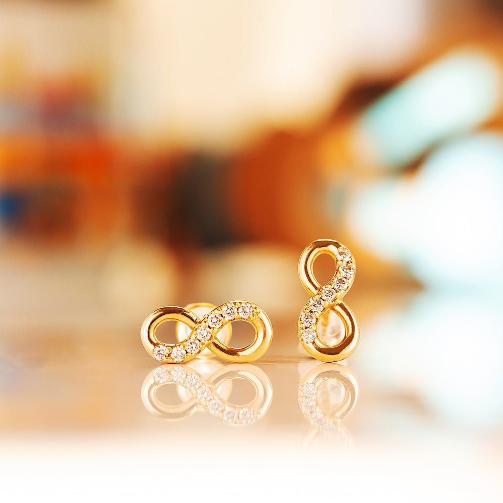 Infinity, Lab Diamond Stud Earrings - Victoria's Jewellery