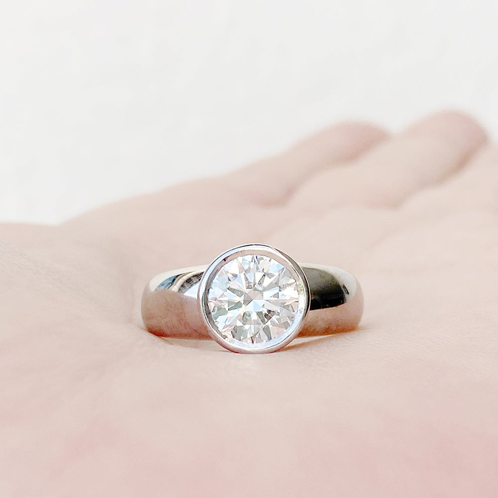 Odessa, Round Bezel set Lab Diamond Ring