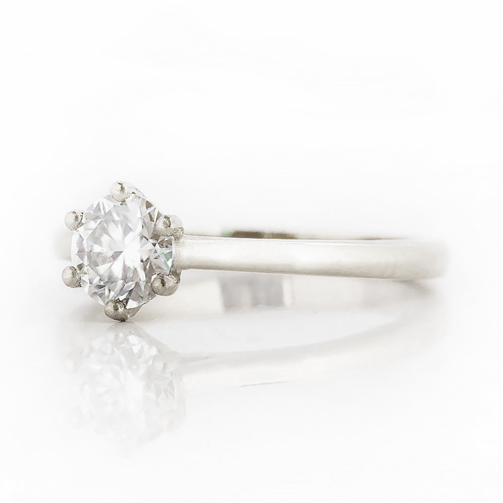 Round Brilliant Cut Lab Grown Diamond Solitaire Engagement Ring in White Gold - Victoria's Jewellery