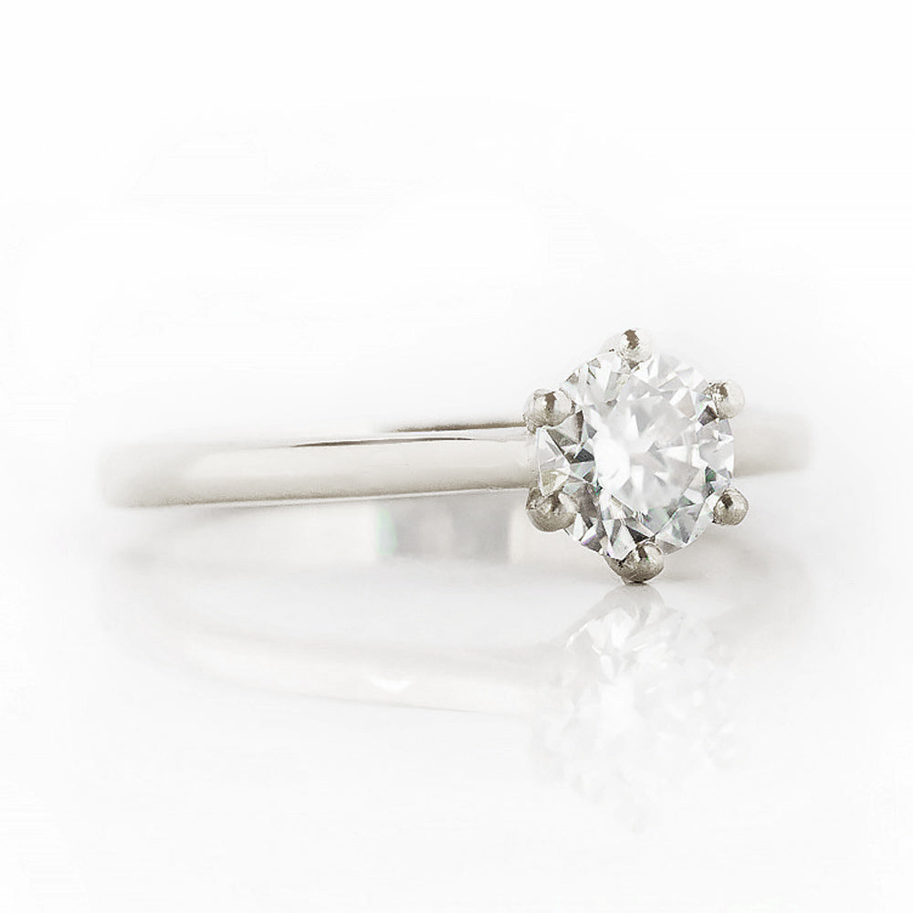 Round Brilliant Cut Lab Grown Diamond Solitaire Engagement Ring in White Gold - Victoria's Jewellery