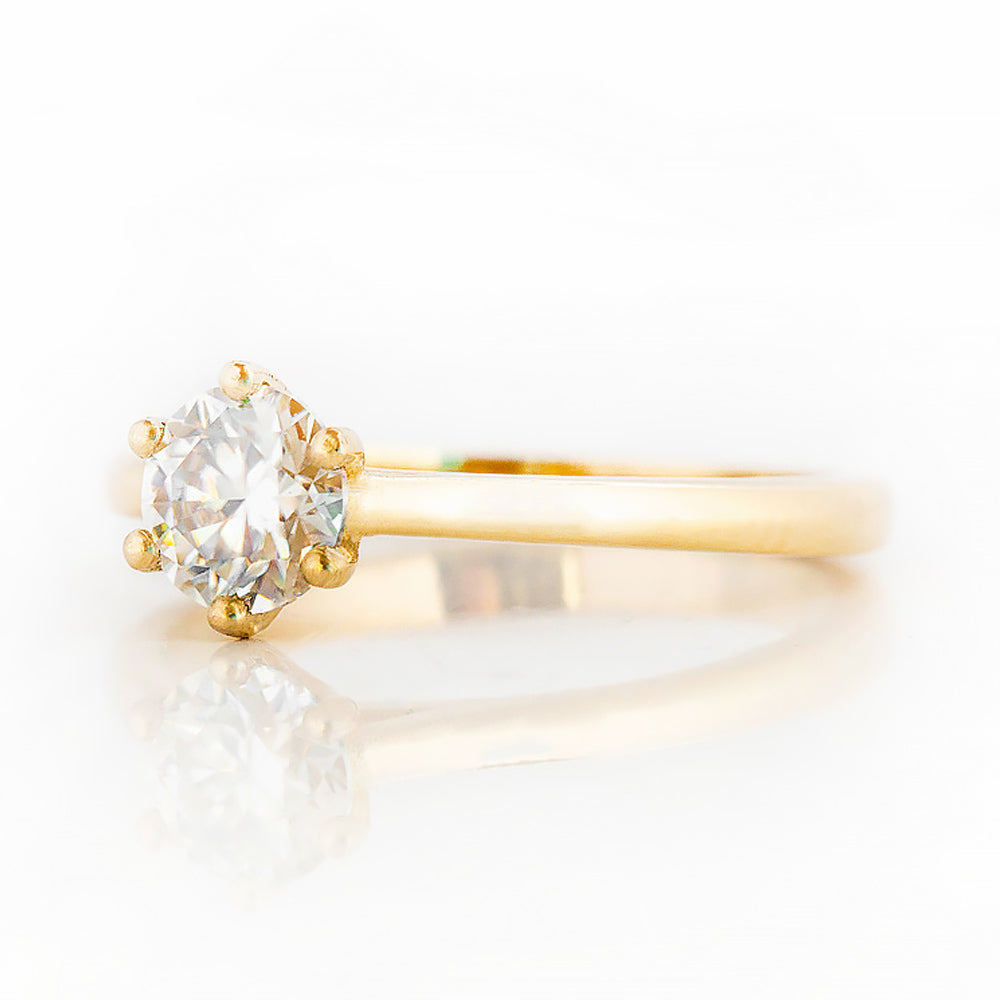 Round Brilliant Cut Lab Grown Diamond Solitaire Engagement Ring in Yellow Gold - Victoria's Jewellery