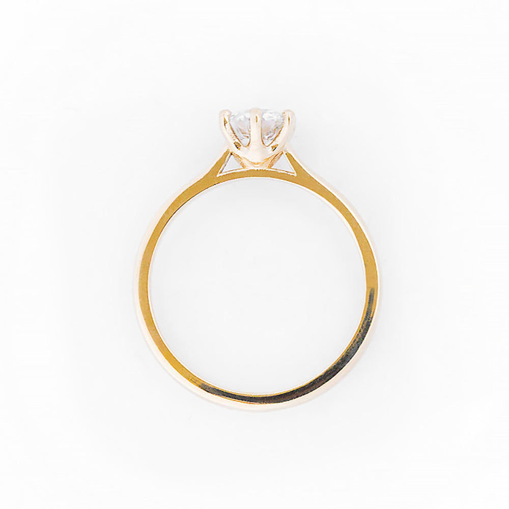 Round Brilliant Cut Lab Grown Diamond Solitaire Engagement Ring in Yellow Gold - Victoria's Jewellery