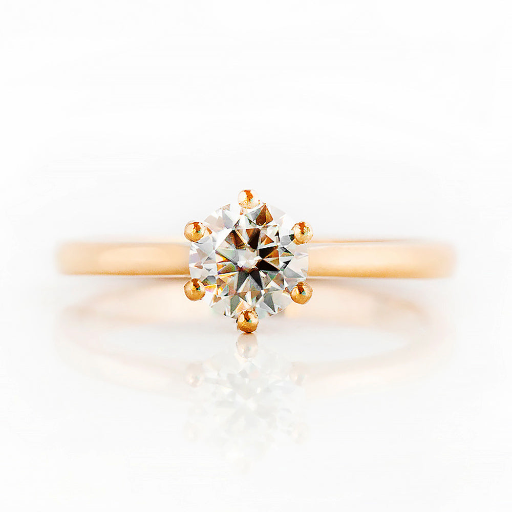 Round Brilliant Cut Lab Grown Diamond Solitaire Engagement Ring in Rose Gold - Victoria's Jewellery