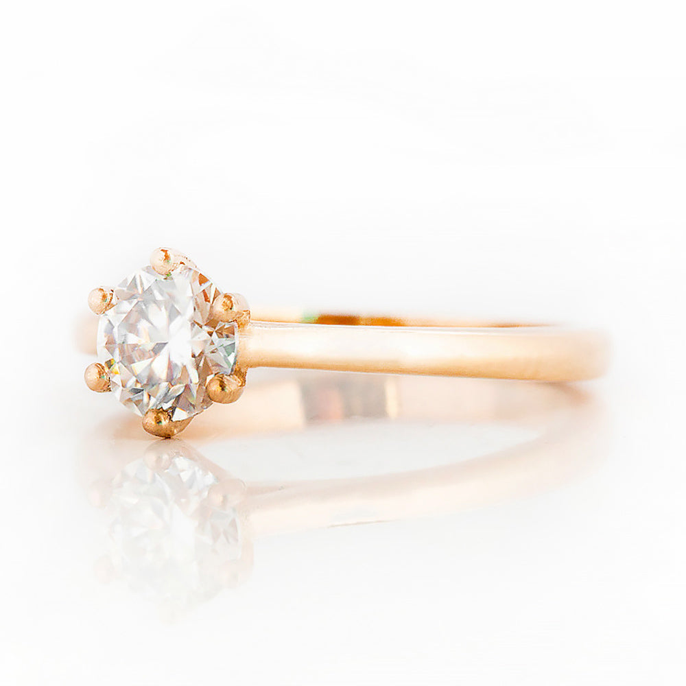 Round Brilliant Cut Lab Grown Diamond Solitaire Engagement Ring in Rose Gold - Victoria's Jewellery