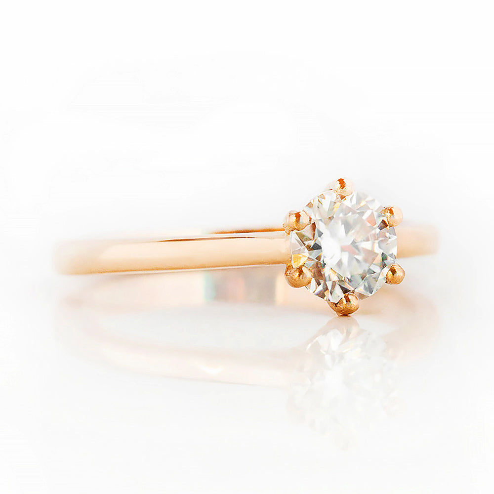 Round Brilliant Cut Lab Grown Diamond Solitaire Engagement Ring in Rose Gold - Victoria's Jewellery