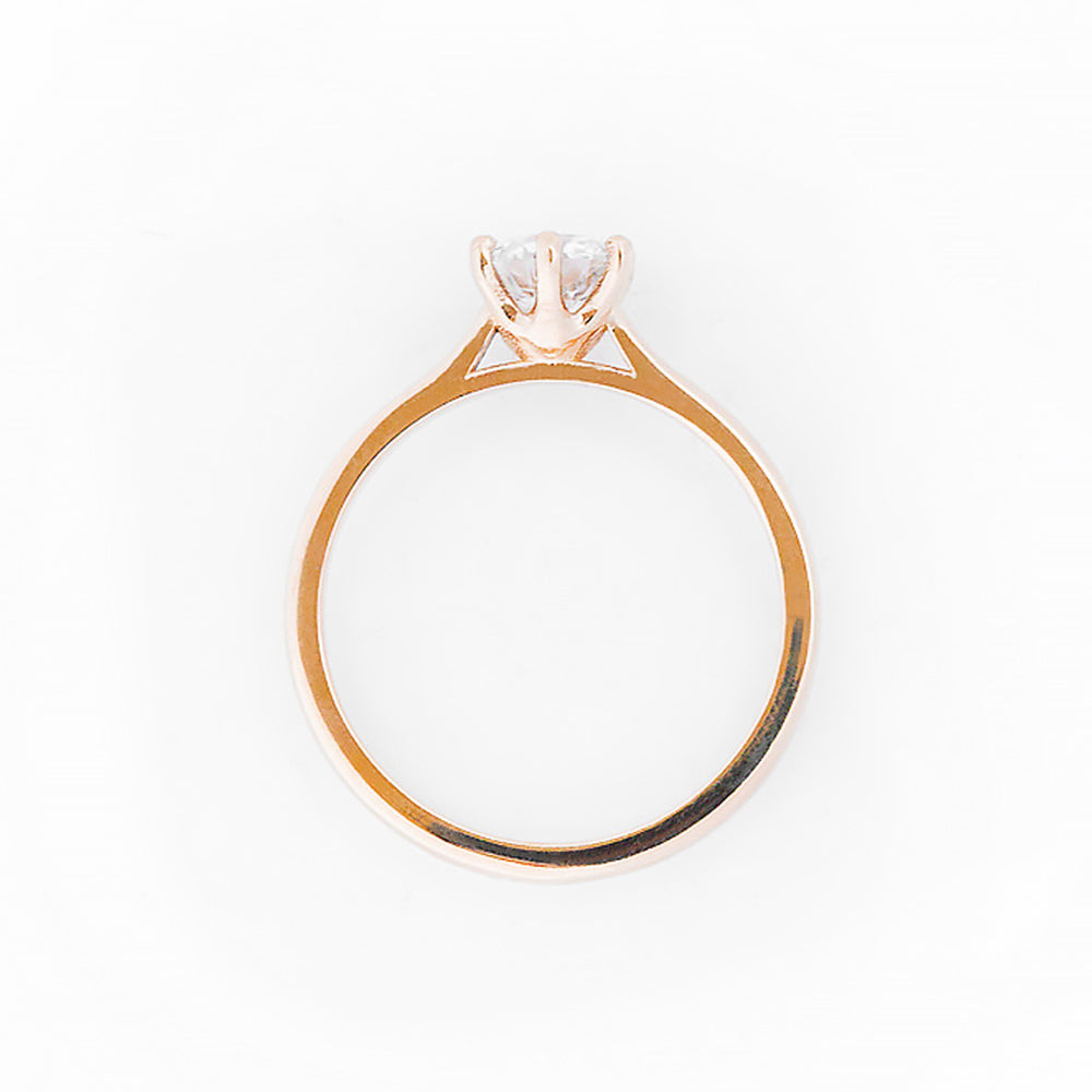 Round Brilliant Cut Lab Grown Diamond Solitaire Engagement Ring in Rose Gold - Victoria's Jewellery