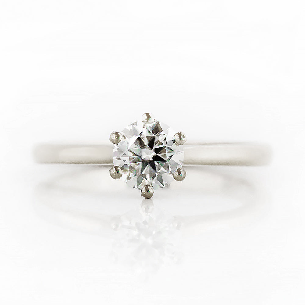 Round Brilliant Cut Lab Grown Diamond Solitaire Engagement Ring in White Gold - Victoria's Jewellery