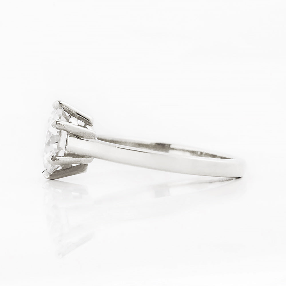 Round brilliant cut diamond solitaire engagement ring in white gold - Victoria's Jewellery