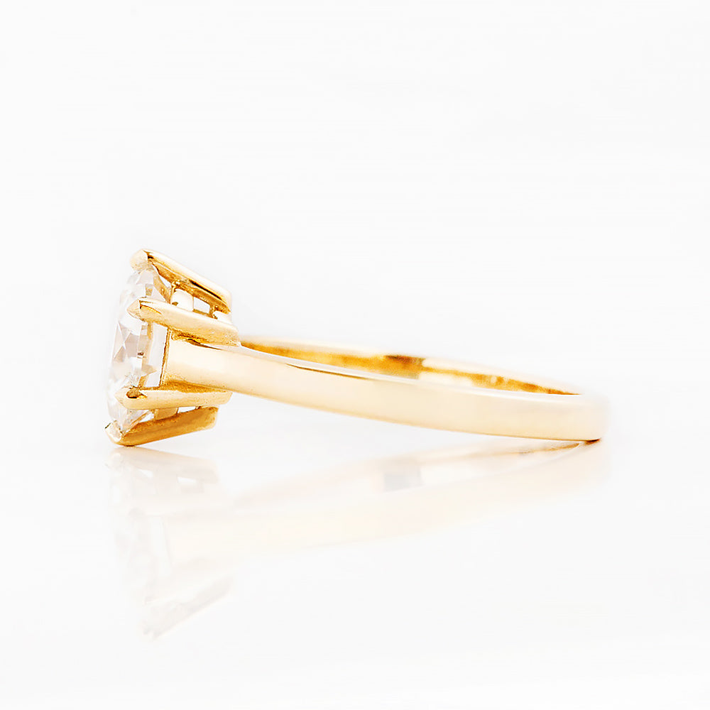 Round brilliant cut diamond solitaire engagement ring in yellow gold - Victoria's Jewellery