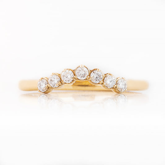 Curved Diamond half eternity Wedding Band Ring in Yellow Gold - Victoria's Jewellery