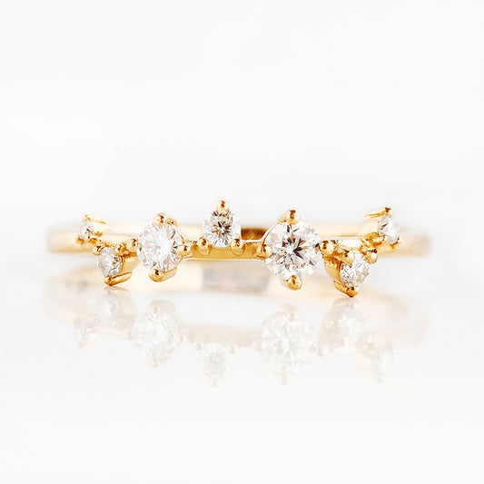 Diamond Scatter Wedding Band Stack Ring in Yellow Gold - Victoria's Jewellery