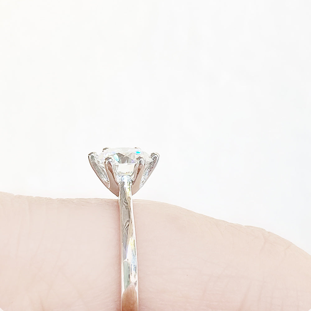 Round Brilliant cut Lab Grown Diamond Solitaire Engagement Ring in White Gold - Victoria's Jewellery