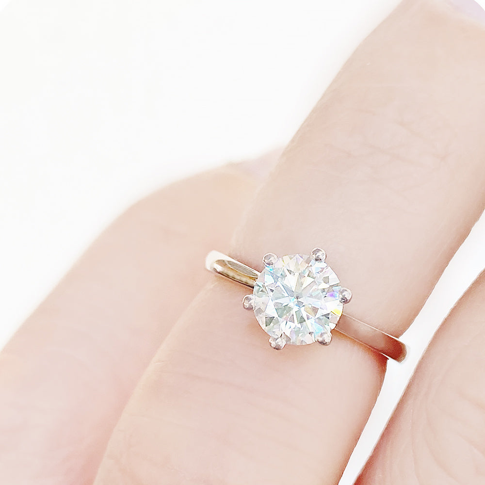 Round Brilliant cut Lab Grown Diamond Solitaire Engagement Ring in White Gold - Victoria's Jewellery
