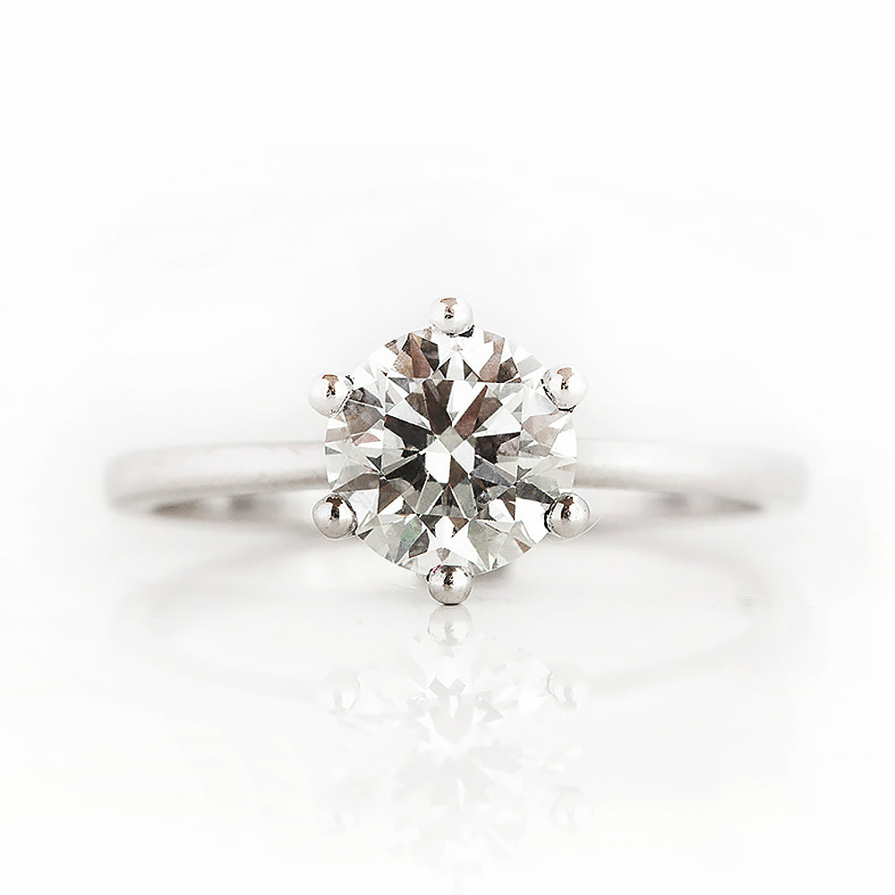 Round Brilliant cut Lab Grown Diamond Solitaire Engagement Ring in White Gold - Victoria's Jewellery