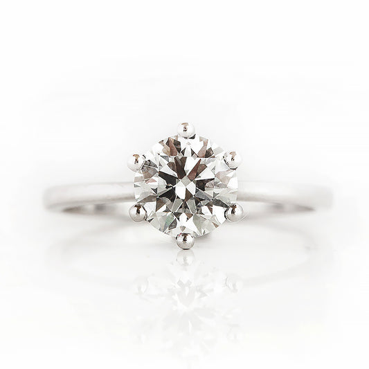Round Brilliant cut Lab Grown Diamond Solitaire Engagement Ring in White Gold - Victoria's Jewellery