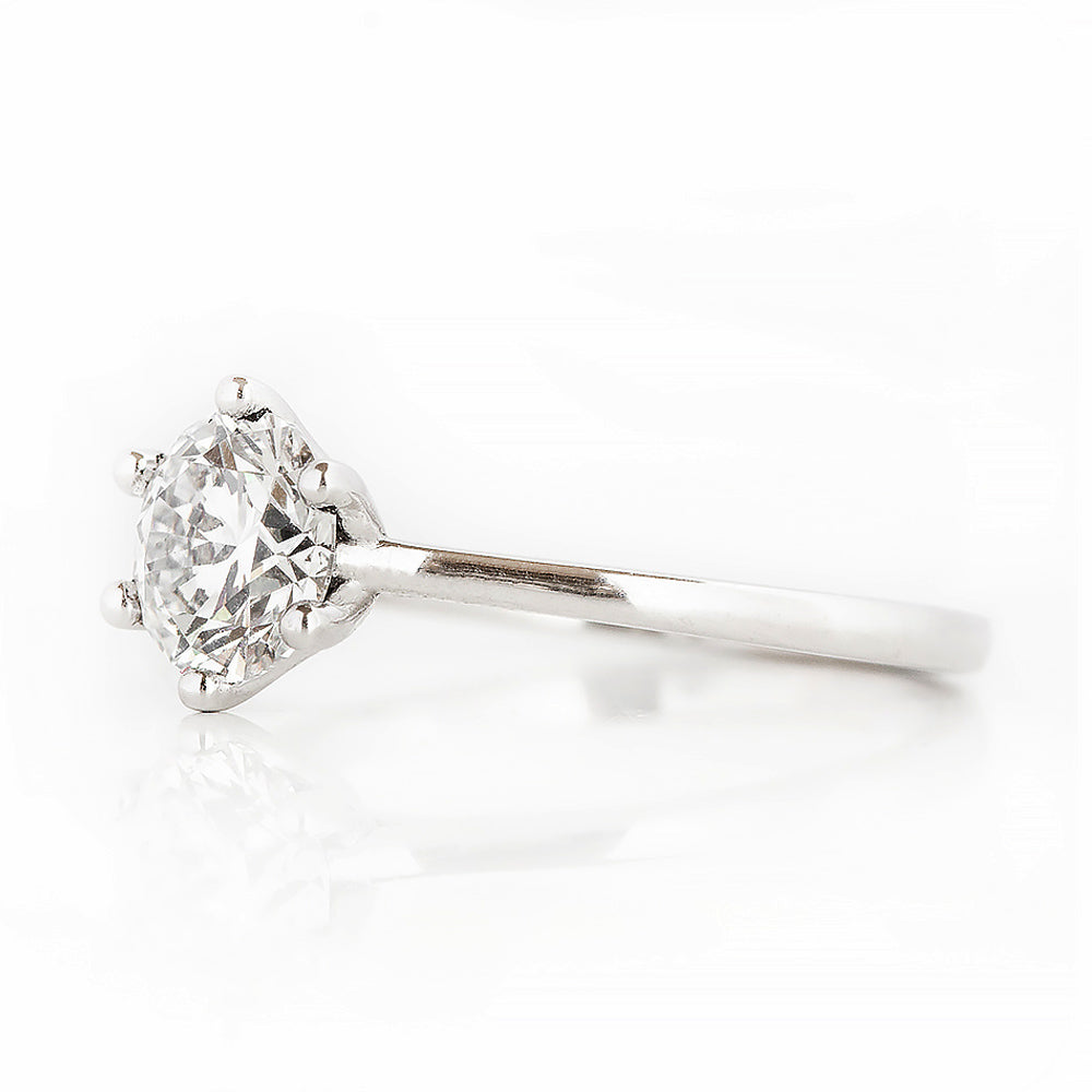 Round Brilliant cut Lab Grown Diamond Solitaire Engagement Ring in White Gold - Victoria's Jewellery