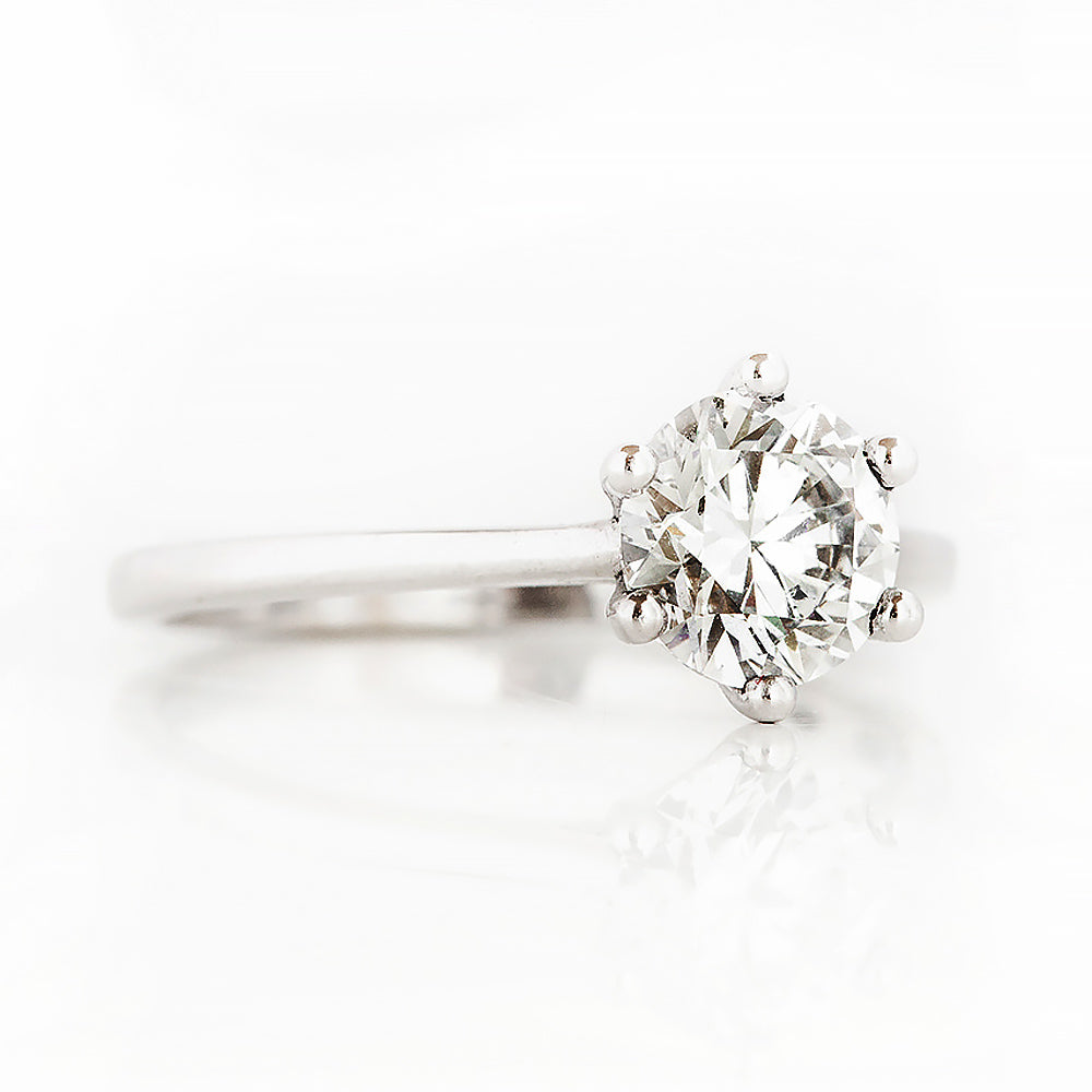 Round Brilliant cut Lab Grown Diamond Solitaire Engagement Ring in White Gold - Victoria's Jewellery